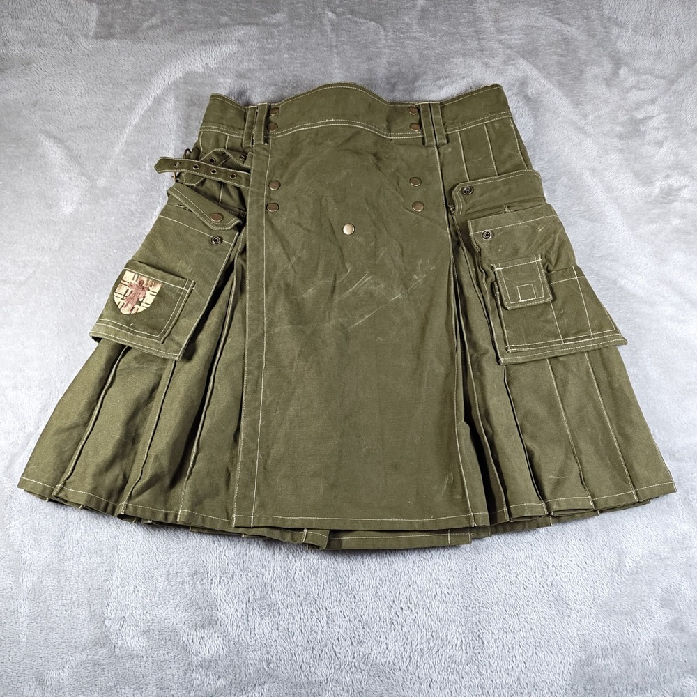 Damn Near Kilt Em Kilt Mens Small Medium Green Utility Cargo Military Tactical